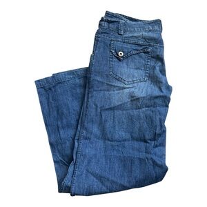 VTG Miss Miss by Valentina Flare Wide Leg Jeans Blue Denim Italy Size: M (10)